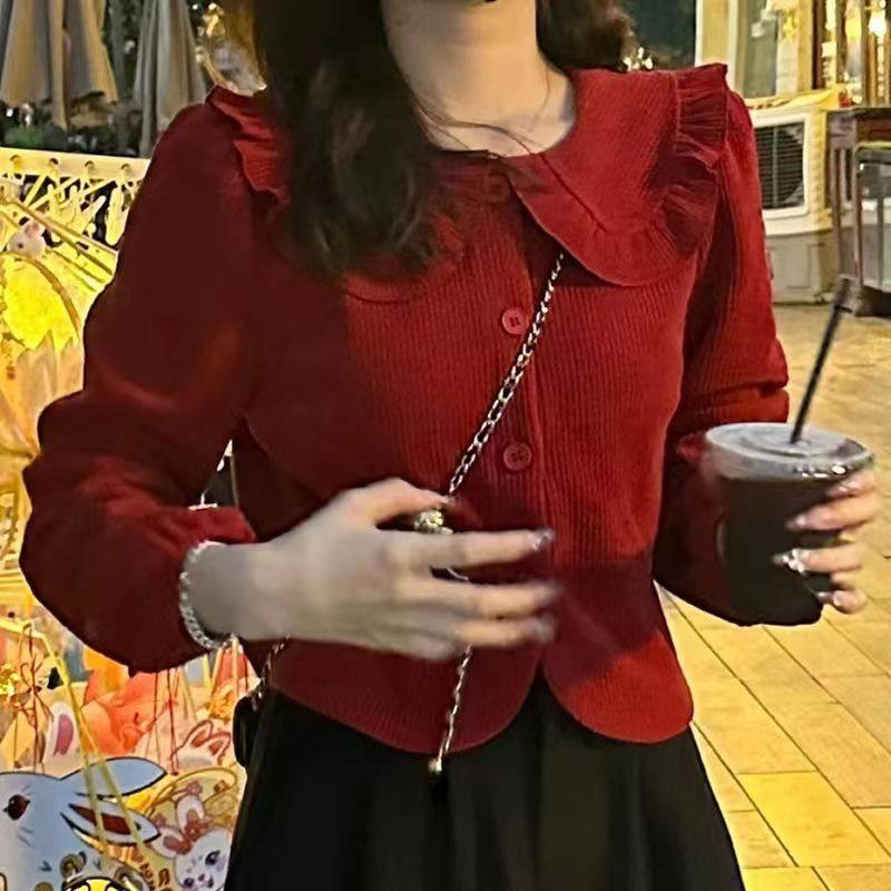 新年战袍韩版长袖衬衫保暖温柔娃娃设计时尚甜美短款遮肉上衣百搭,淘宝优惠券,粉丝福利购,淘宝优惠卷