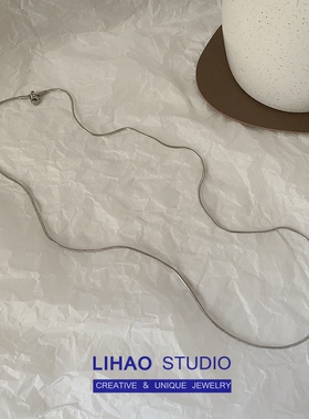 潮酷蛇骨项链男女可带钛钢不掉色