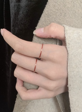 lihao复古红色小众女设计感戒指