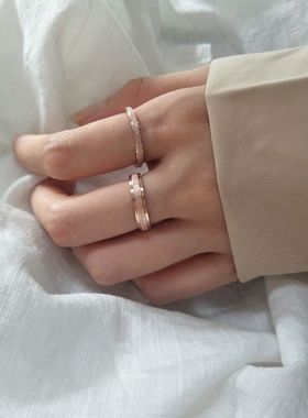 lihao钛钢不掉色磨砂面时尚戒指