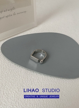 欧美开口几何戒指复古女