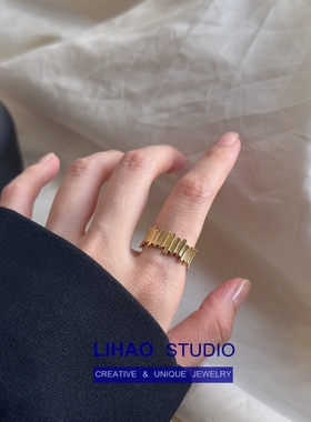 围栏异形戒指轻奢高级感开口