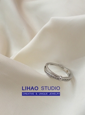 ins小众设计情侣一对素圈戒指