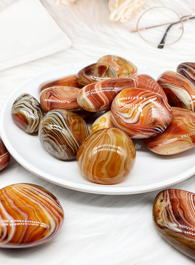 缠丝玛瑙手把件鱼缸装饰原石