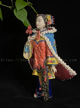 陶瓷工艺品石湾公仔家居客厅电视柜创意装饰仕女摆设陶艺梅花傲雪