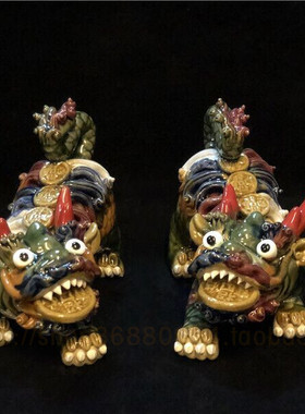 石湾公仔商铺风水麒麟摆件