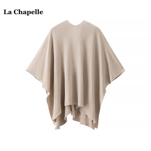 拉夏贝尔/La Chapelle空调衫披肩外搭女春秋薄款宽松慵懒针织开衫 - 图0