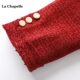 La Chapelle/La Chapelle French style red short coat autumn tweed temperament top for women