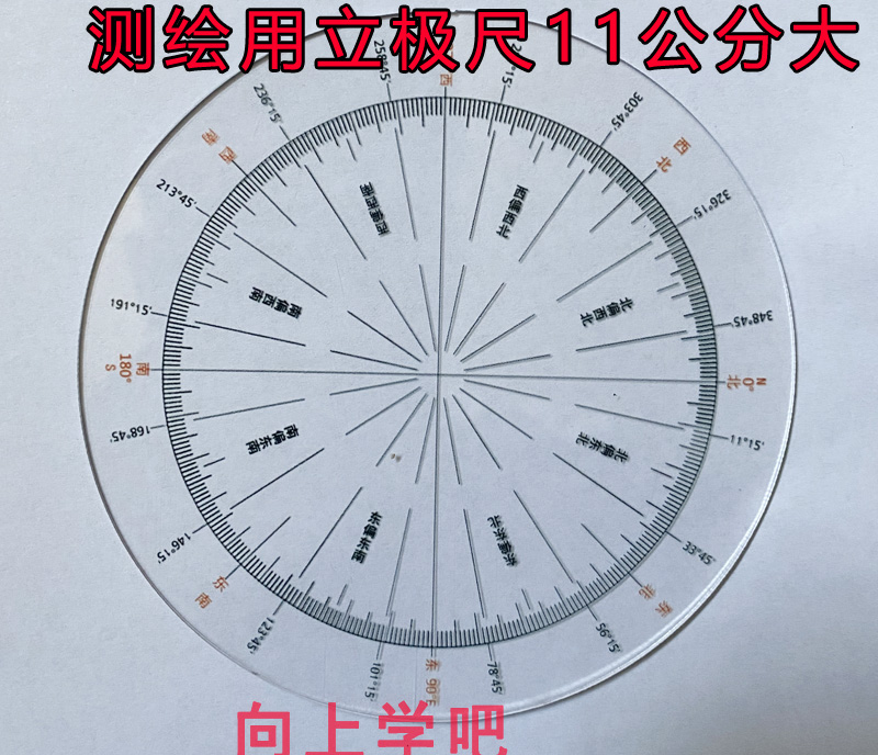 15公分集福堂二十四山风水罗盘透明立极尺蒋大鸿立向堪舆三元水法 - 图0