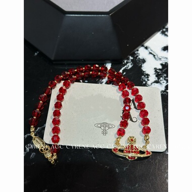 2026新款新年红红色土星珠珠项链高级感项链星球手链小众设计