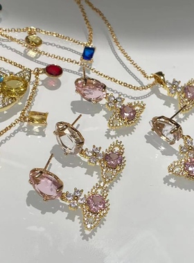 多彩锆石西太后系列星球锁骨链
