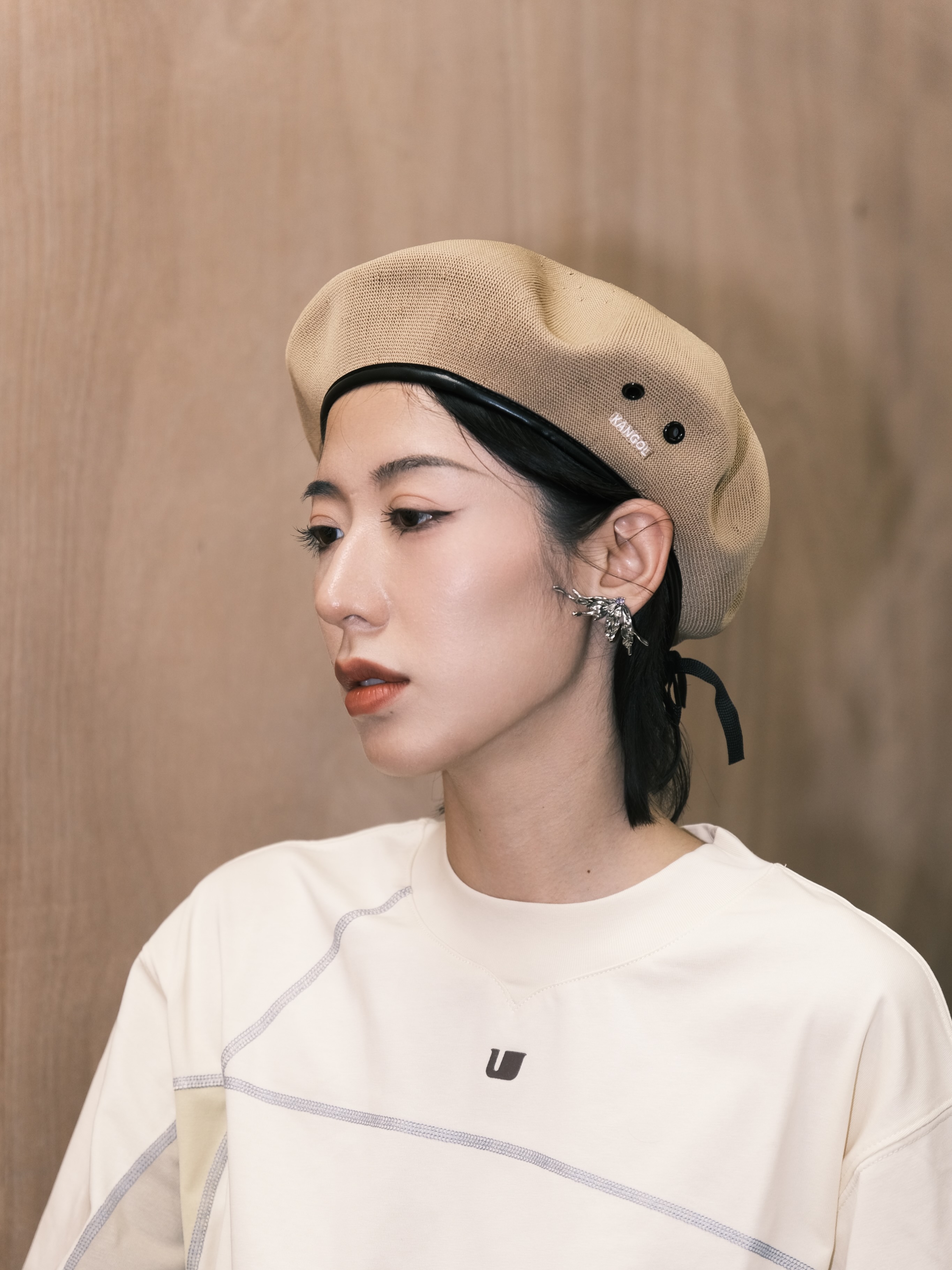 Kangol Monty Military Beret袋鼠羊毛男女情侣网眼贝雷帽画家帽-图0