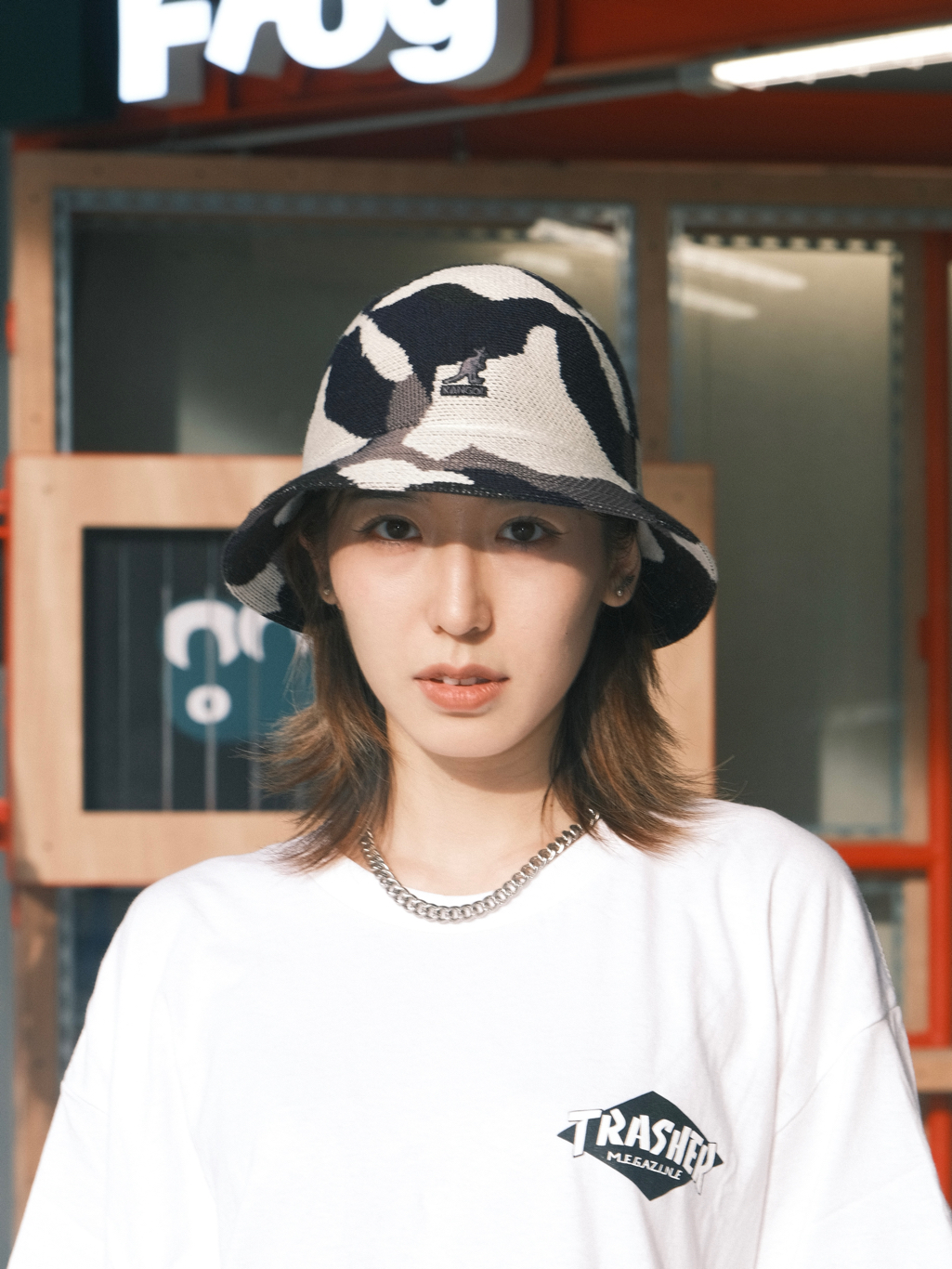 Kangol Joyful Collage Casual袋鼠85周年刺绣限定提花针织渔夫帽 - 图0