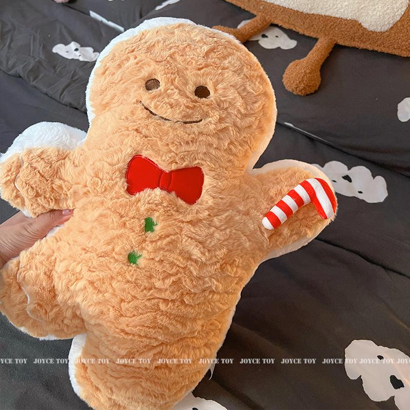 圣诞节姜饼人礼物老人装饰抱枕树玩偶客厅沙发毛绒玩具吸盘小挂件 - 图0