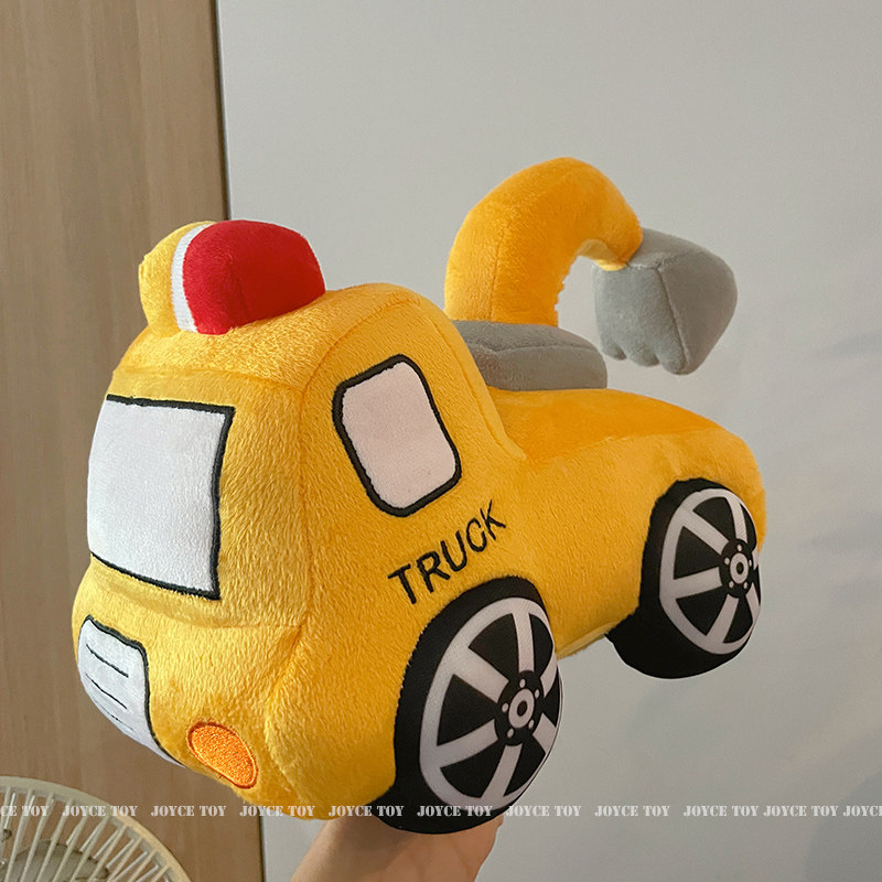 挖掘机公仔卡通消防车玩偶毛绒玩具男孩睡觉抱枕儿童工程车挖土机,淘宝优惠券,粉丝福利购,淘宝优惠卷