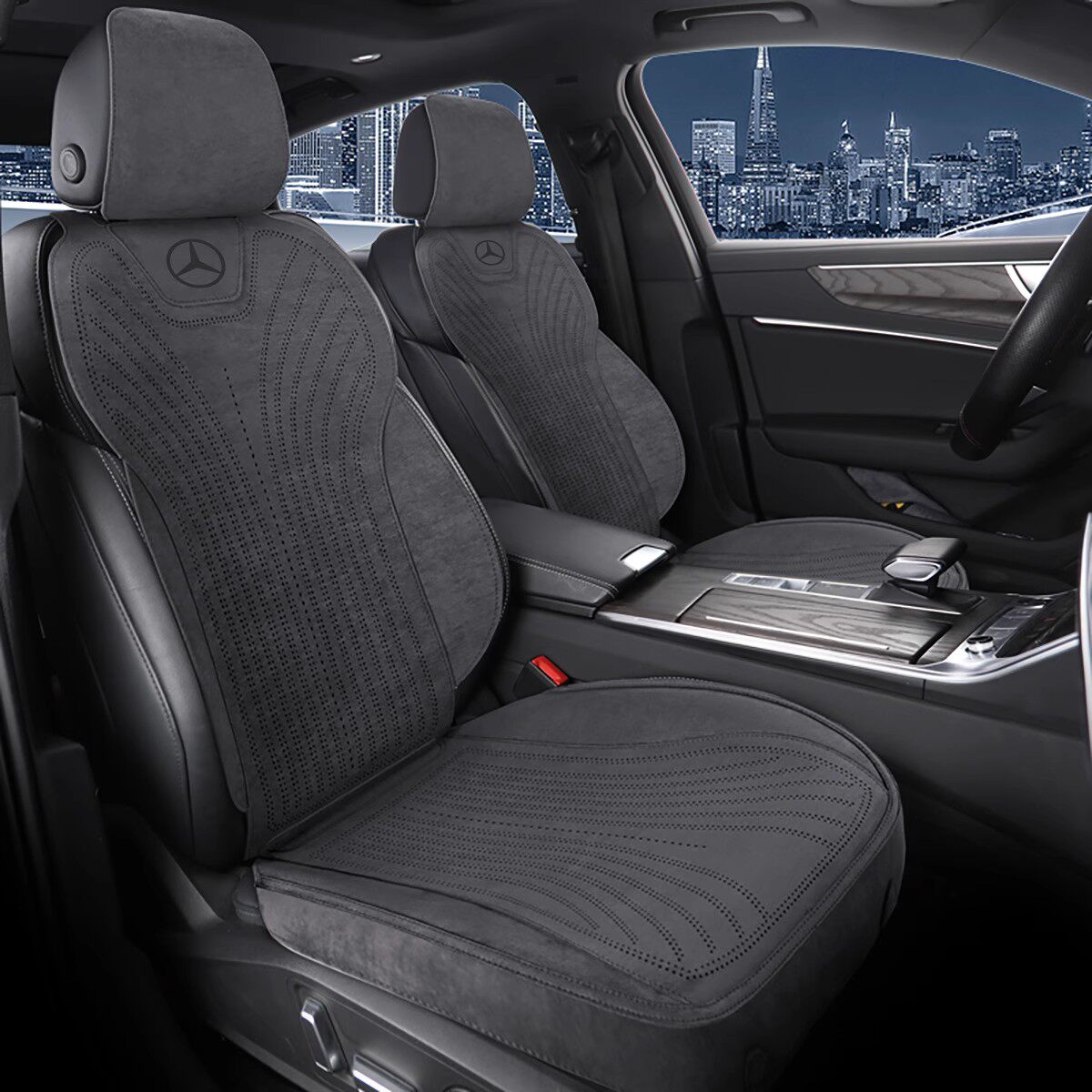 冬季奔驰GLC/GLB/C260L/E300L专车专用翻毛皮四季通用汽车坐垫