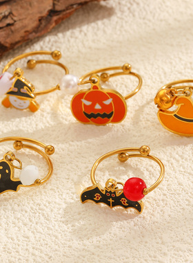 万圣节趣味搞怪不锈钢戒指