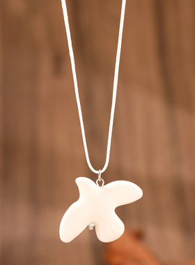 四时彩珠飞燕简约设计飞鸟项链