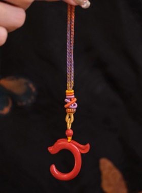 朱砂盘龙平安扣龙牌玉龙包挂