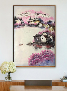 雅客手绘印象江南建筑风景挂画