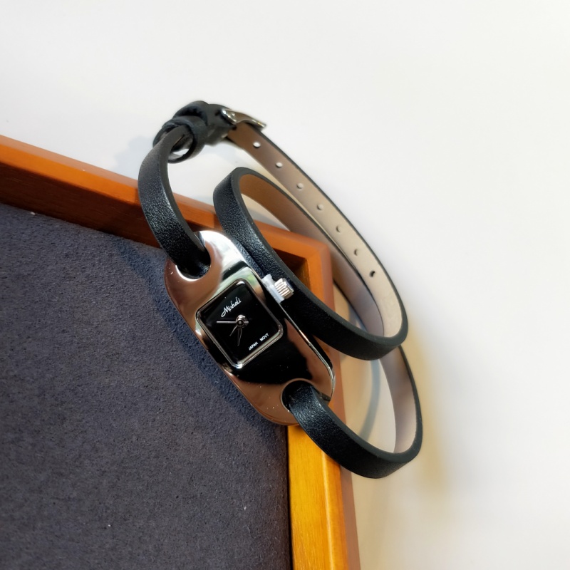 米莉莎正品小众轻奢设计感细小表带质感表双圈缠绕式石英女士手表 - 图1