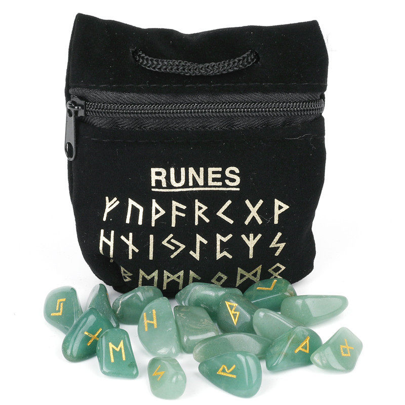 宝石Rune套装礼物天然水晶红玛瑙紫晶如尼北欧卢恩字母月光石粉晶_虎窝淘