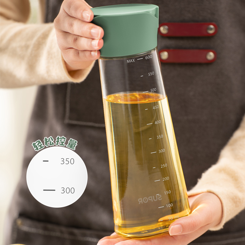 苏泊尔玻璃油壶自动开合厨房家用油罐防漏大容量酱油醋香油装油瓶 - 图1