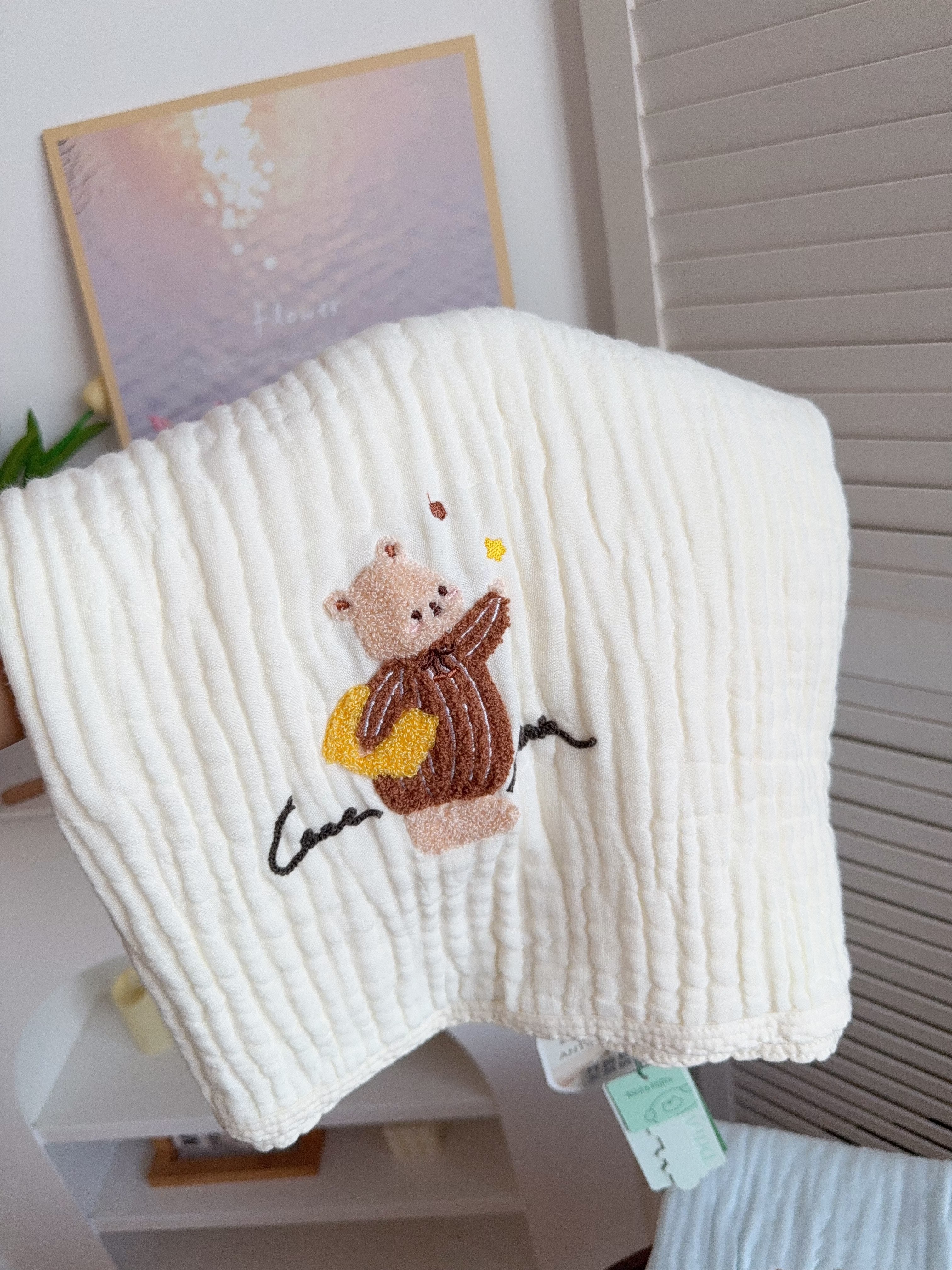 【准备2-3条 | 竹棉纱布浴巾】新生婴儿a类洗澡纱布盖毯吸水浴巾