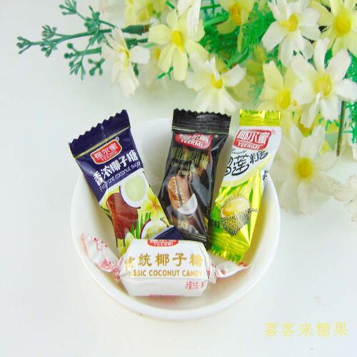 海南岛特产椰尔蜜香浓椰子硬糖休闲小零食糖果结婚散装喜糖500克 - 图1