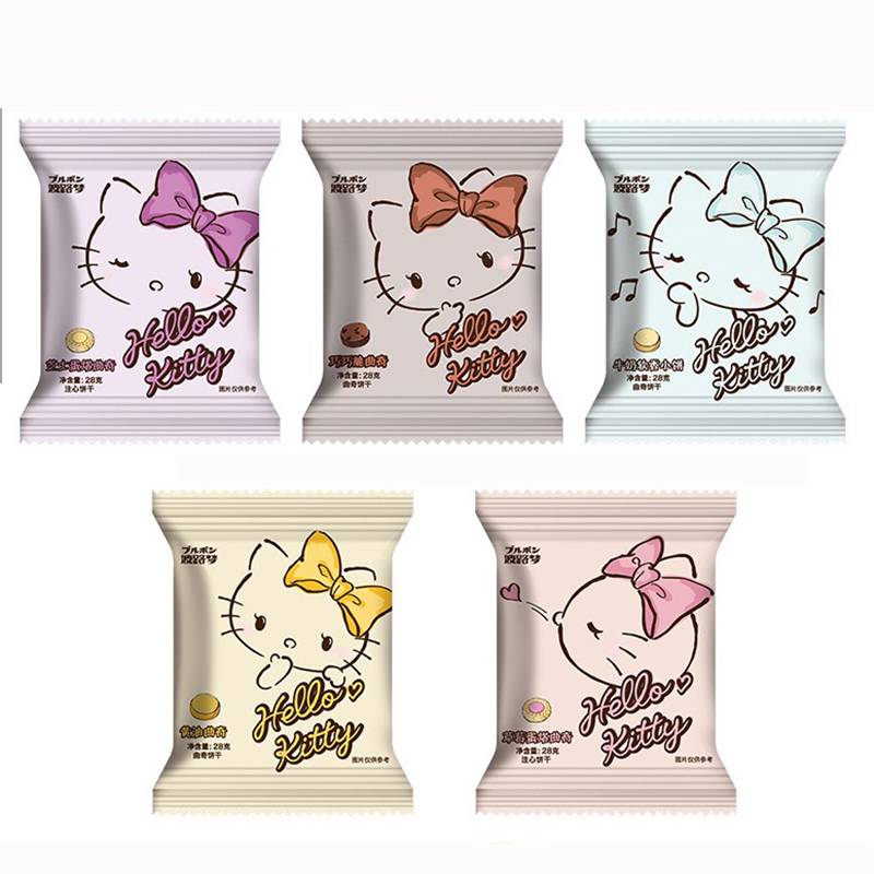 波路梦HelloKitty可爱造型曲奇饼干10袋牛奶味巧克力饼干零食-图3