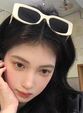 白色墨镜女款方形2026新款猫眼潮