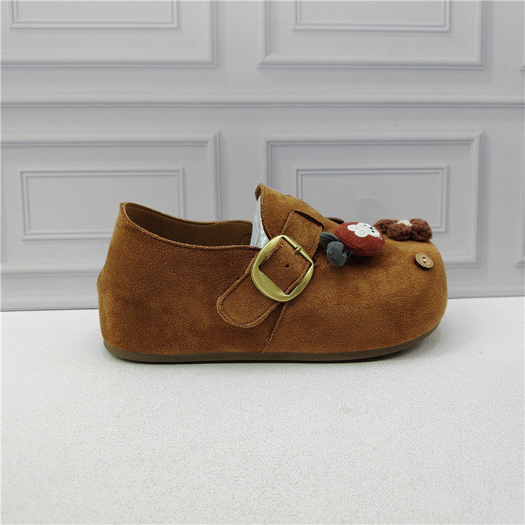 26春季内增高可爱风花朵勃肯鞋女圆头搭扣平底单鞋舒适豆豆鞋女,淘宝优惠券,粉丝福利购,淘宝优惠卷