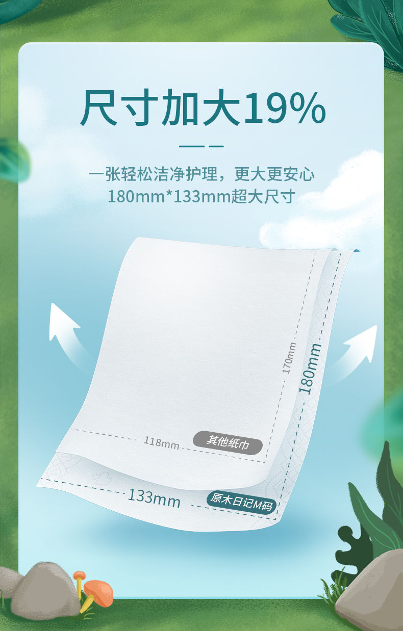 原木日记抽纸纸巾整箱4层100抽20包M码家用实惠装餐巾纸面巾纸主图1