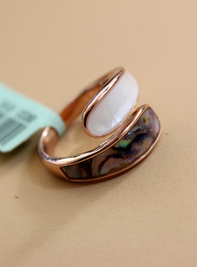 威妮华比拉时尚风天然贝壳戒指