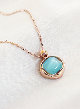 威妮华猫眼石女锁骨链项链