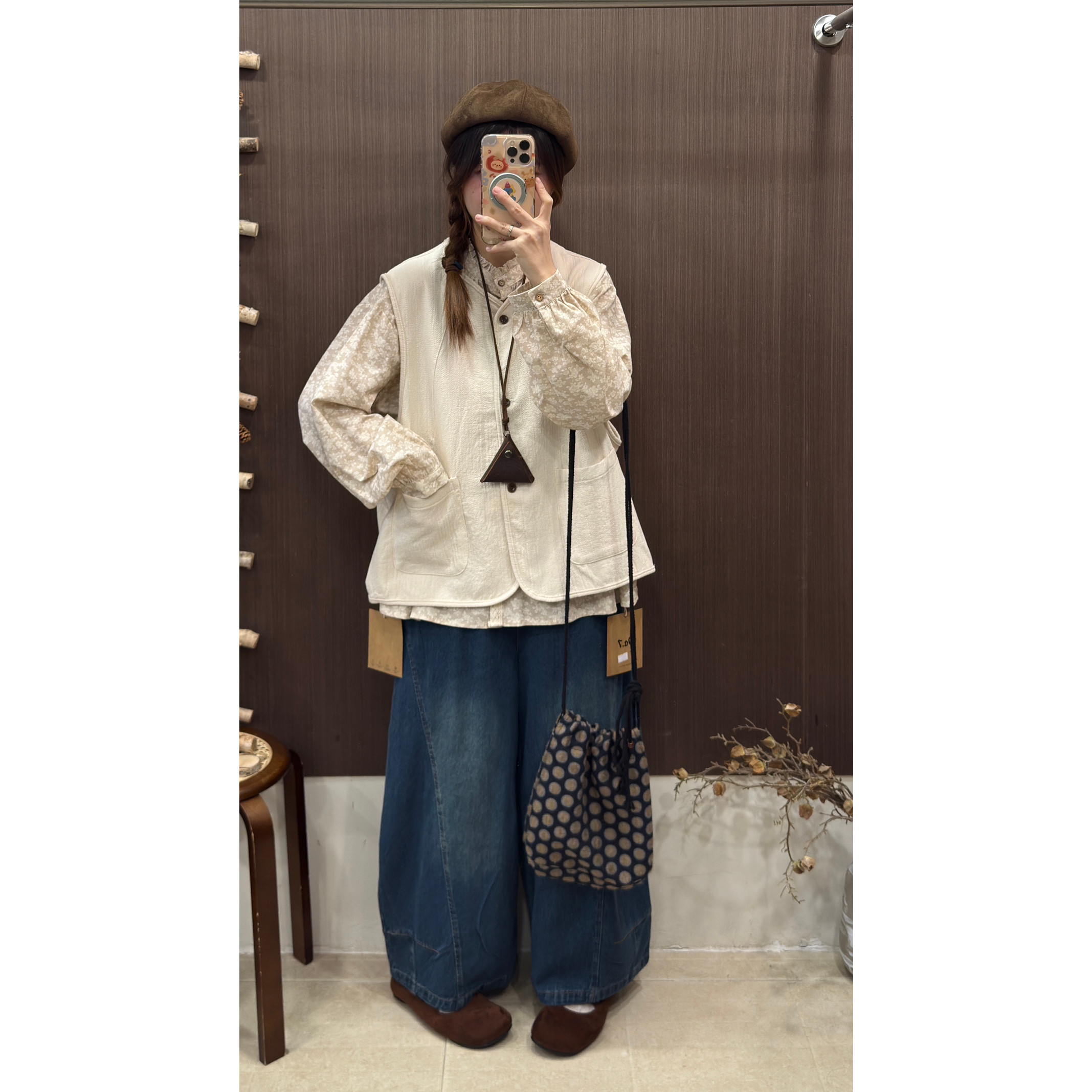 DA.7-早春上新日系复古拼接牛仔阔腿简约显瘦百搭弯刀牛仔裤136、,淘宝优惠券,粉丝福利购,淘宝优惠卷