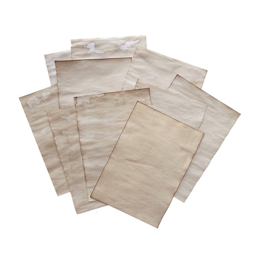 咖啡染纸Junk Journal 复古空白做旧手工纸 手帐打底装饰拼贴素材 - 图3