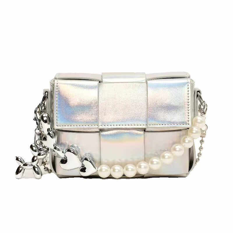 高级质感银色小包包女2025新款夏季时尚单肩斜挎包链条手提小方包,淘宝优惠券,粉丝福利购,淘宝优惠卷