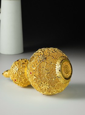 花丝葫芦摆件铜工艺品福禄寿装饰艺术品办公桌家居客厅玄关礼品