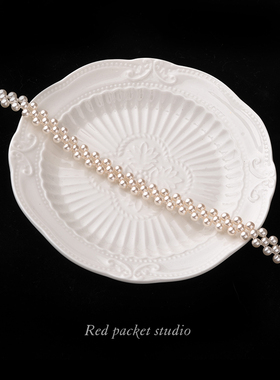 复古多次手作编织珍珠颈链项链