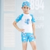 Đồ bơi cho bé trai Đồ bơi bé trai Trẻ nhỏ Lớn Phim hoạt hình dễ thương Boxer Bé Chia áo tắm Bộ mũ bơi - Bộ đồ bơi của Kid