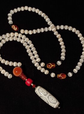 天珠吊坠项链玉髓玛瑙