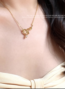 蛇年招财金缠绕小蛇基础锁骨链