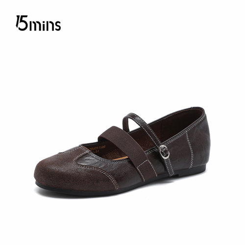 15mins黑色玛丽珍鞋女春季2026年新款英伦风小皮鞋法式单鞋奶奶鞋 - 图0