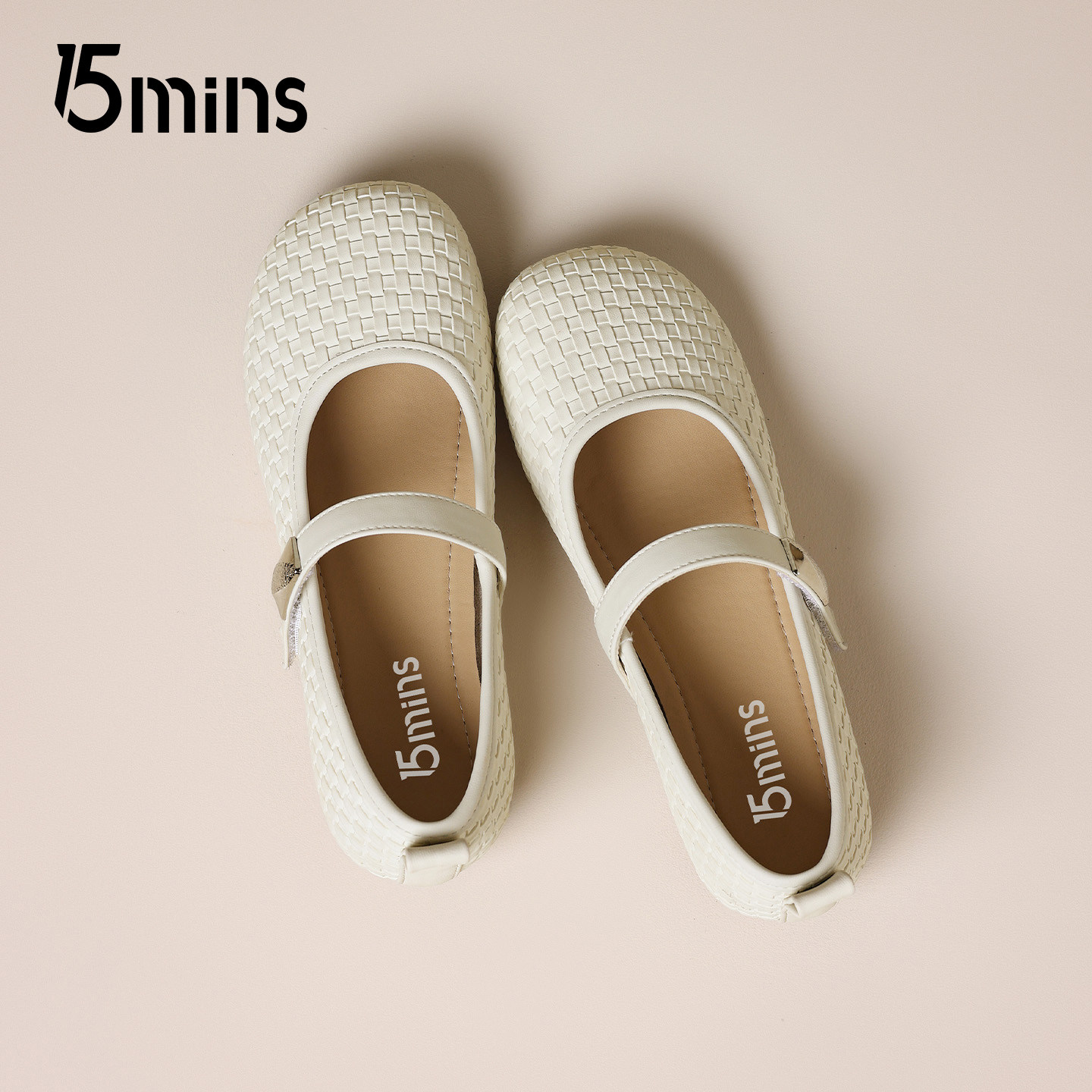15mins芭蕾玛丽珍鞋女士2026春季新款编织平底浅口配裙子舒适单鞋,淘宝优惠券,粉丝福利购,淘宝优惠卷