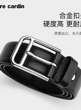 皮尔卡丹皮带男士真皮针扣腰带头层牛皮高档正品商务休闲裤带男款