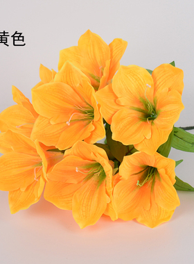 仿真百合花束10头把花餐桌摆放