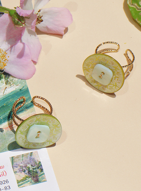 原创设计手工绕线贝壳戒指