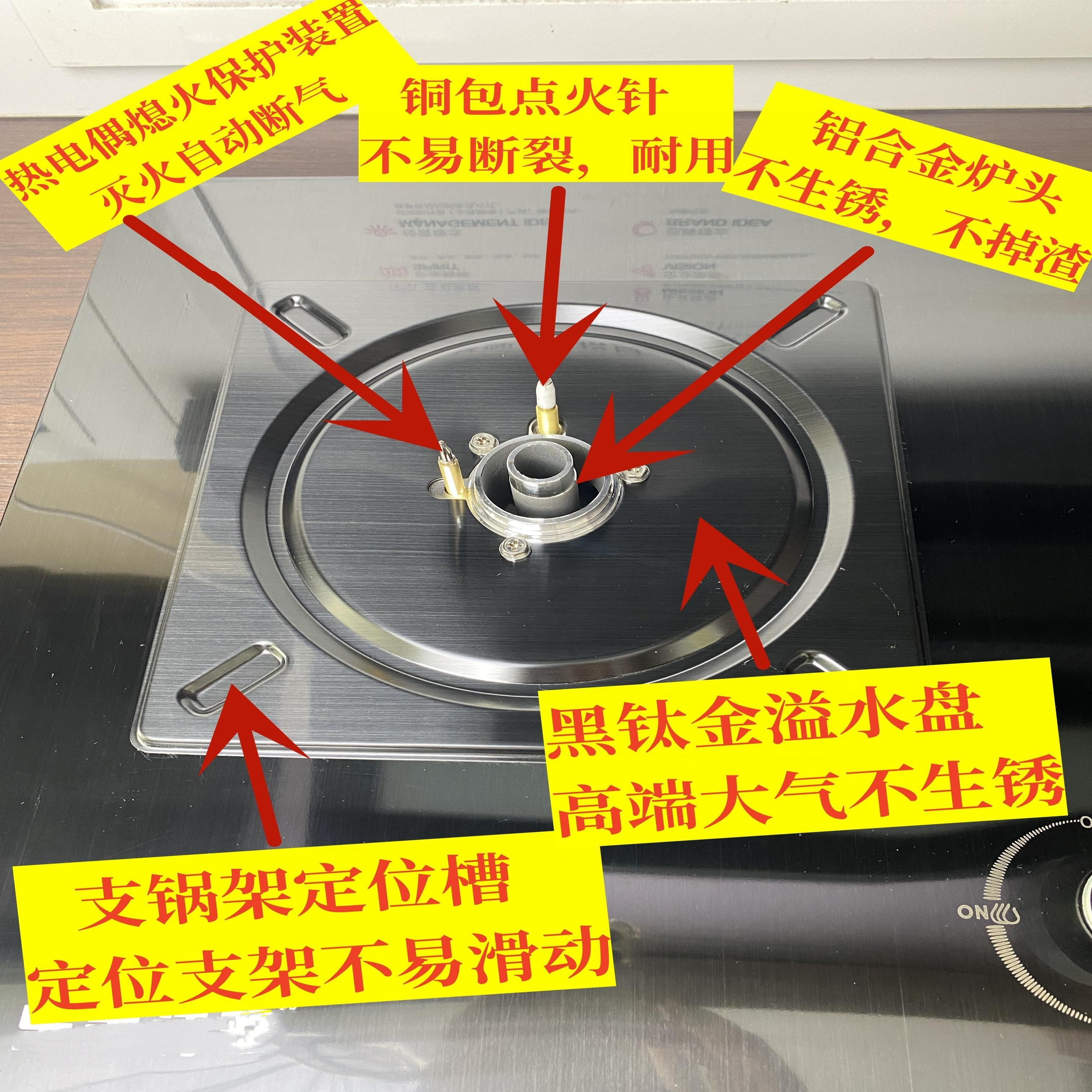 库太一体黄铜火盖双灶大火力家用猛火天然气灶台嵌两用液化气-图1