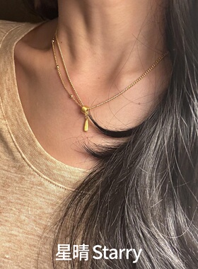 金色流苏锁骨链女轻奢复古百搭
